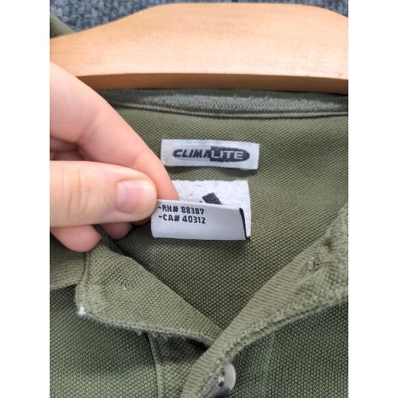 Mens Adidas Climalite Short Sleeve Polo Shirt Size XL Green Airtron Embroidered - Picture 12 of 13